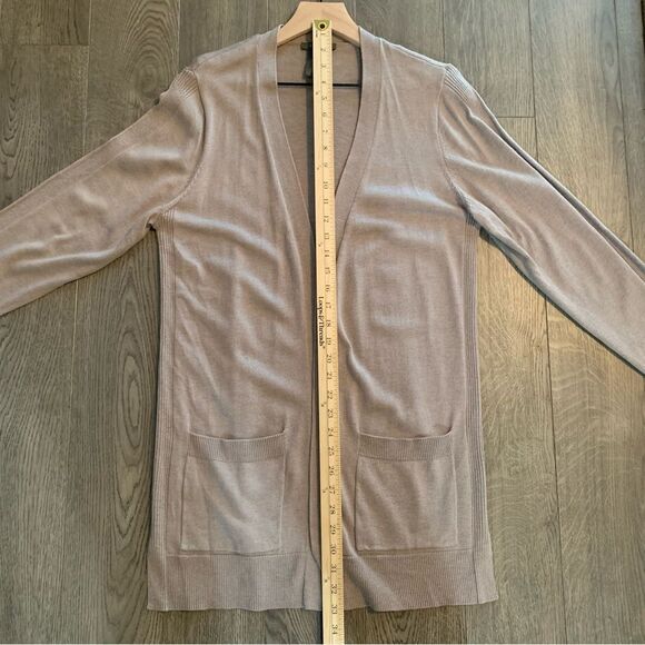 MATTY M Cardigan Women’s Medium Tan Long Line Open Front Long Sleeve Pockets. - Picture 10 of 11